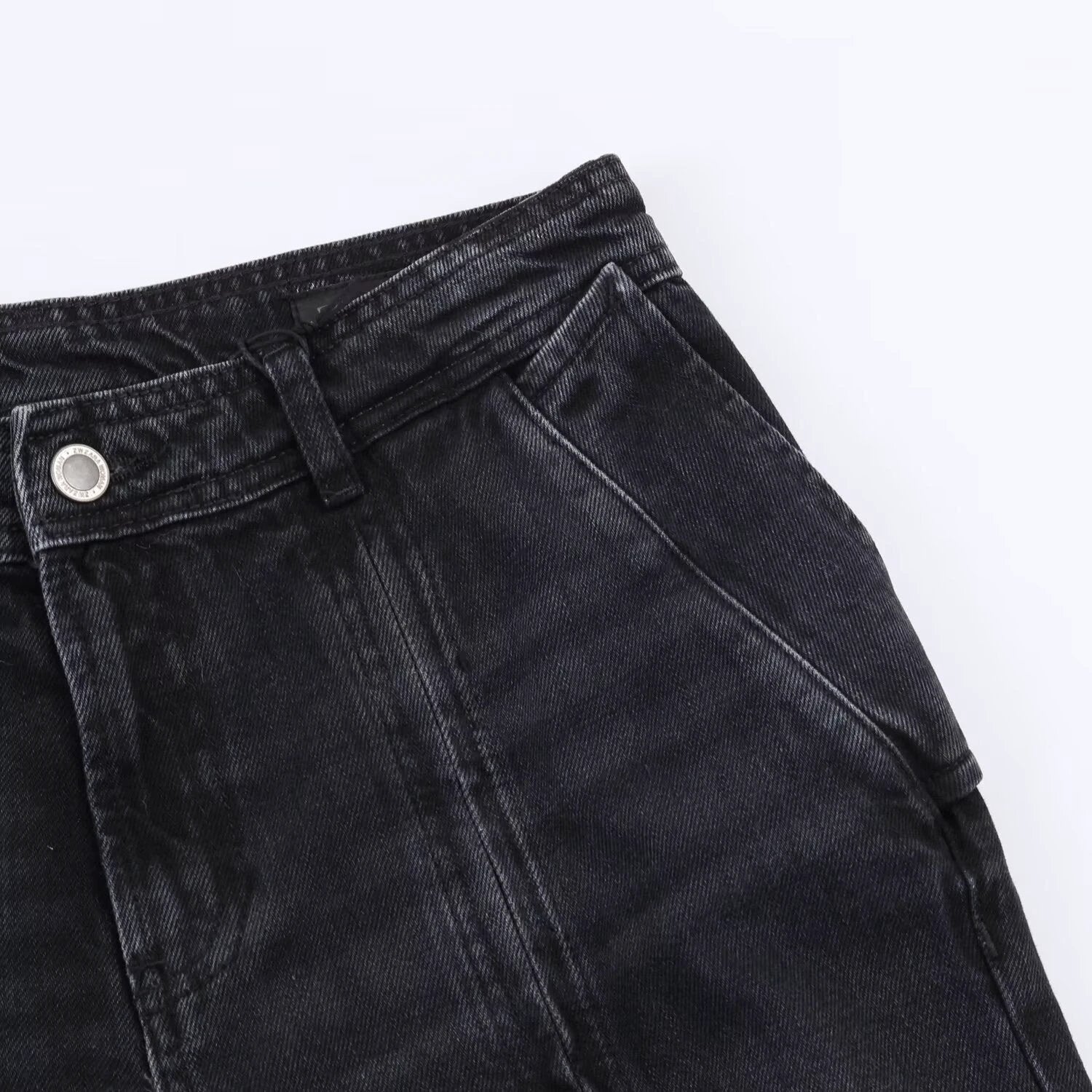 Mid waist wide leg zipper jeans by eprolo