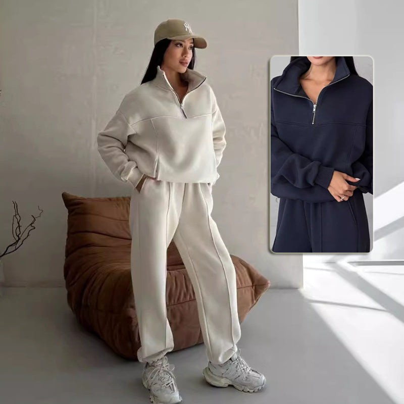 Conjunto deportivo de dos piezas para mujer estilo Y2K, jogging de invierno, abrigo con cremallera, pantalones casuales, chándal de otoño, chaqueta de moda con contraste, conjunto de ropa deportiva.