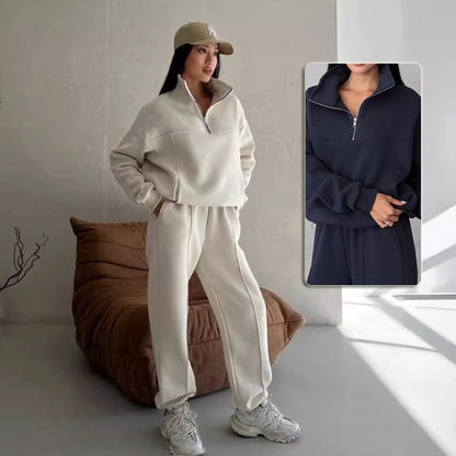 Conjunto deportivo de dos piezas para mujer estilo Y2K, jogging de invierno, abrigo con cremallera, pantalones casuales, chándal de otoño, chaqueta de moda con contraste, conjunto de ropa deportiva.