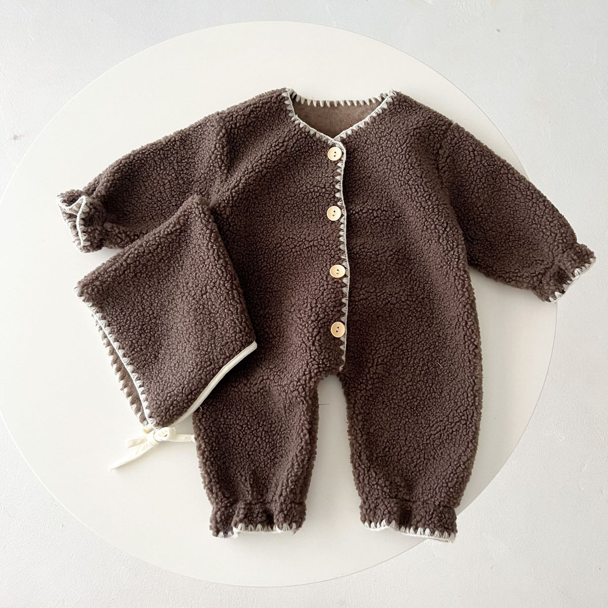 Combinaison une pièce bébé à doublure polaire style western, barboteuse longue