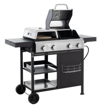 2+2 multifunctional gas barbecue grill and covered grill combination for outdoor cooking - barbecue, barbecue, pizza. by eprolo