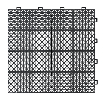12 x 12 inch black interlocking deck tiles, plastic waterproof, weighing up to 6613 pounds, with a rose pattern pack of 12 by eprolo