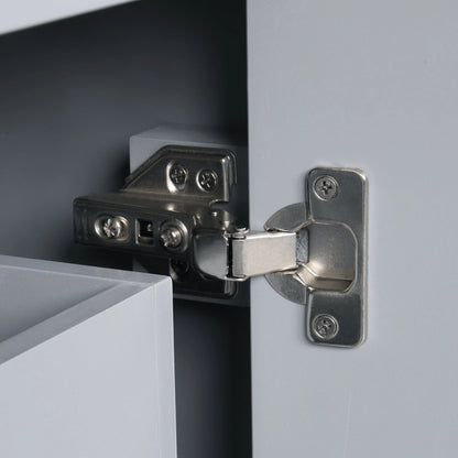 30" Bathroom Vanity with Sink, Multi-functional Bathroom Cabinet with Doors and Drawers, Solid Frame and MDF Board, Grey by eprolo