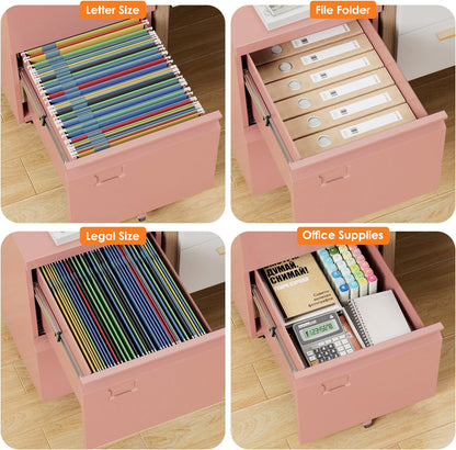 2 Drawer Mobile File Cabinet