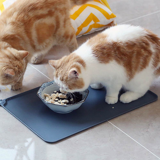 Tapis imperméable pour animaux de compagnie pour chiens et chats, tapis de nourriture en silicone de couleur unie
