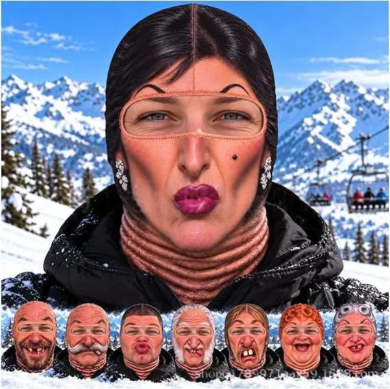 Realistic Winter Ski Face Mask Balaclava by AdTec, windproof thermal mask for outdoor sports; novelty masks.