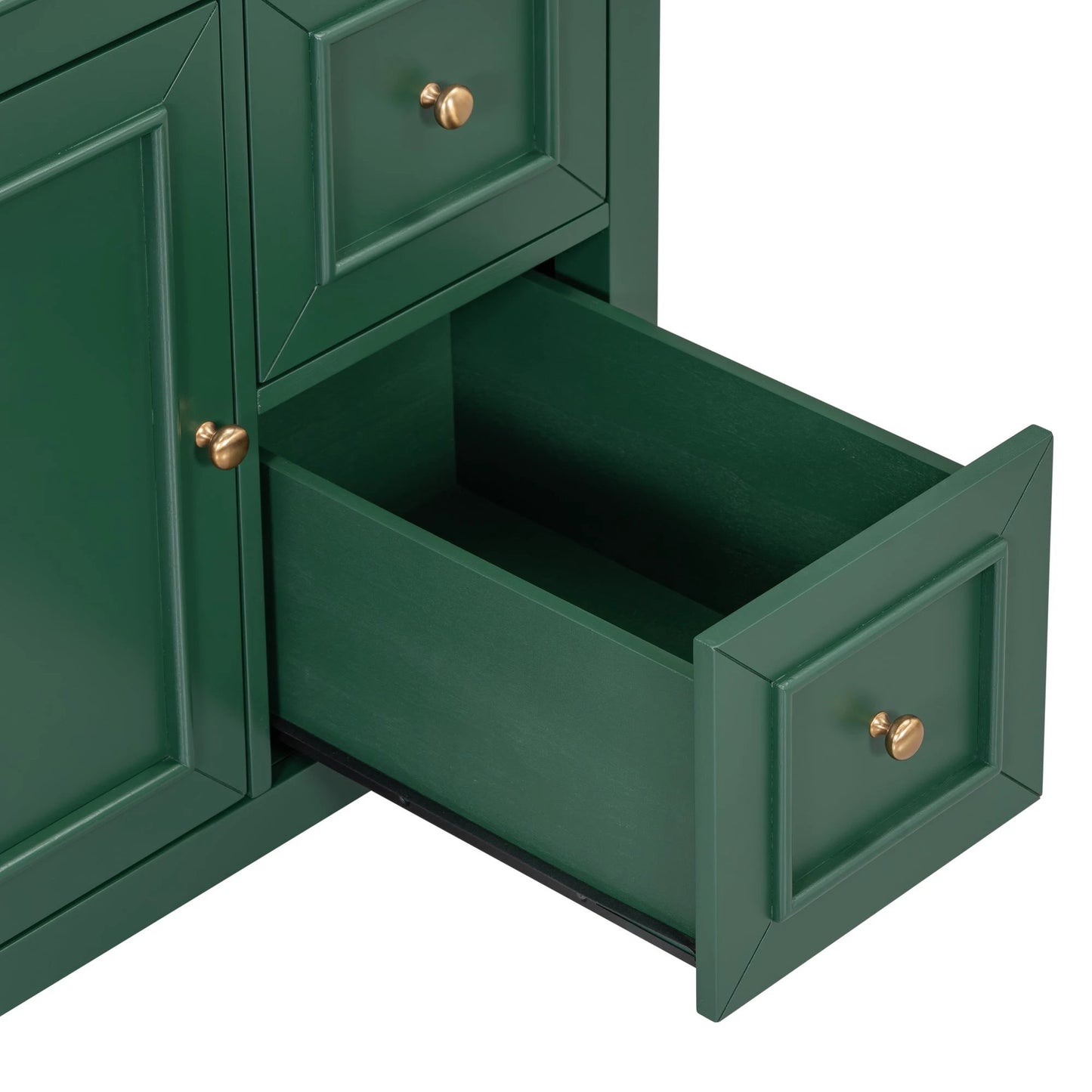 30" Bathroom Vanity with Sink Top, Bathroom Vanity Cabinet with Door and Two Drawers, Solid Wood Frame, One Package, Green by eprolo