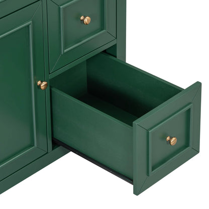 30" Bathroom Vanity with Sink Top, Bathroom Vanity Cabinet with Door and Two Drawers, Solid Wood Frame, One Package, Green by eprolo