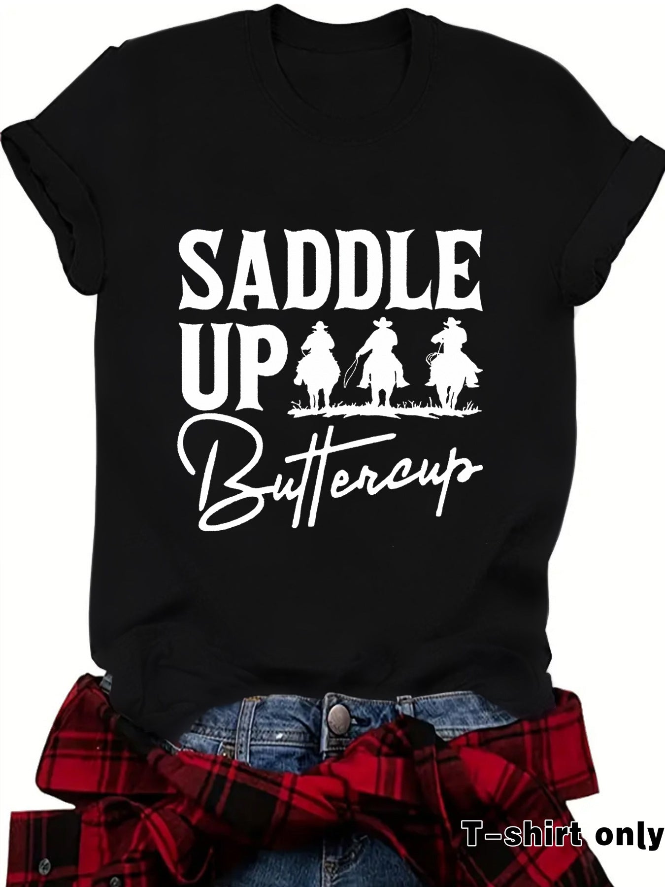 Camisa vaquera de manga corta estilo Western