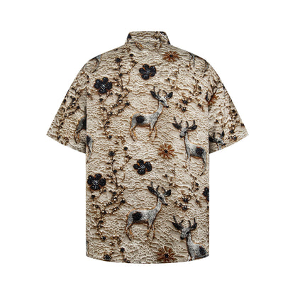 Chemise à manches courtes en daim
