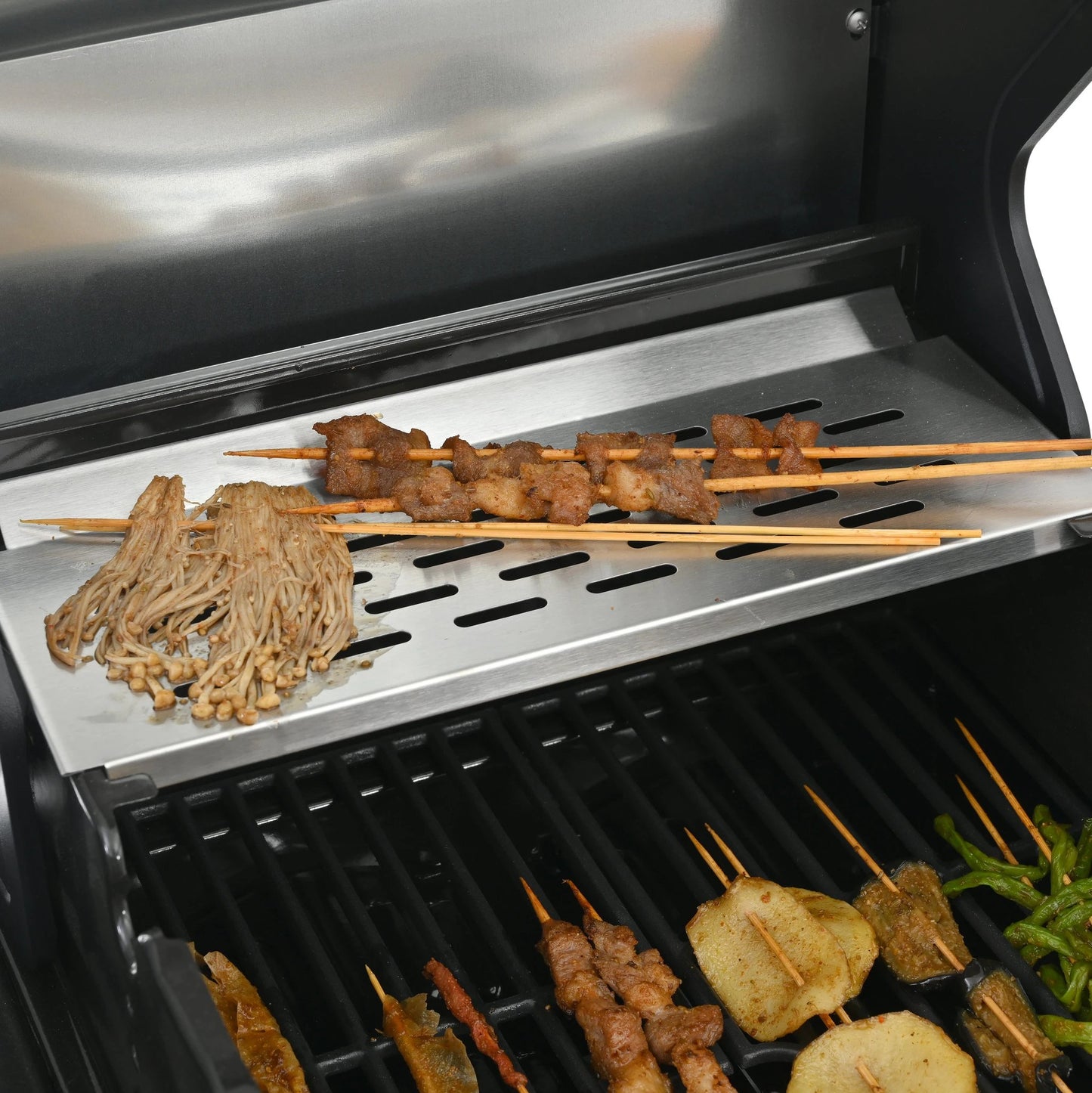 2+2 multifunctional gas barbecue grill and covered grill combination for outdoor cooking - barbecue, barbecue, pizza. by eprolo