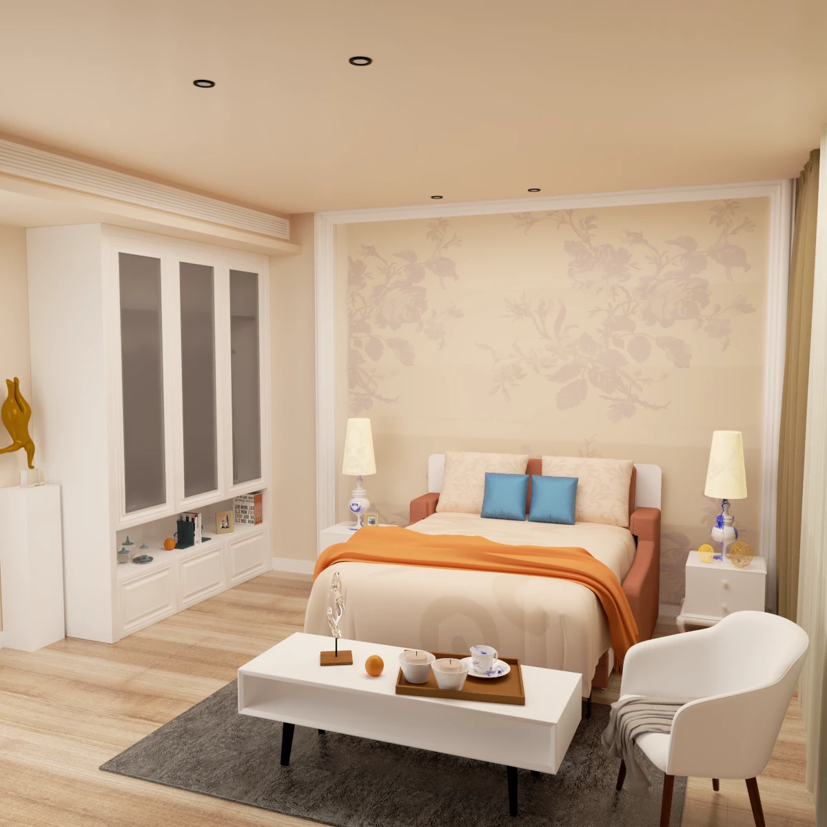 Full size Morden Deisgn vertical Murphy bed with sofa and drawers, white wall bed, space saving hidden bed with new gas pillars by eprolo