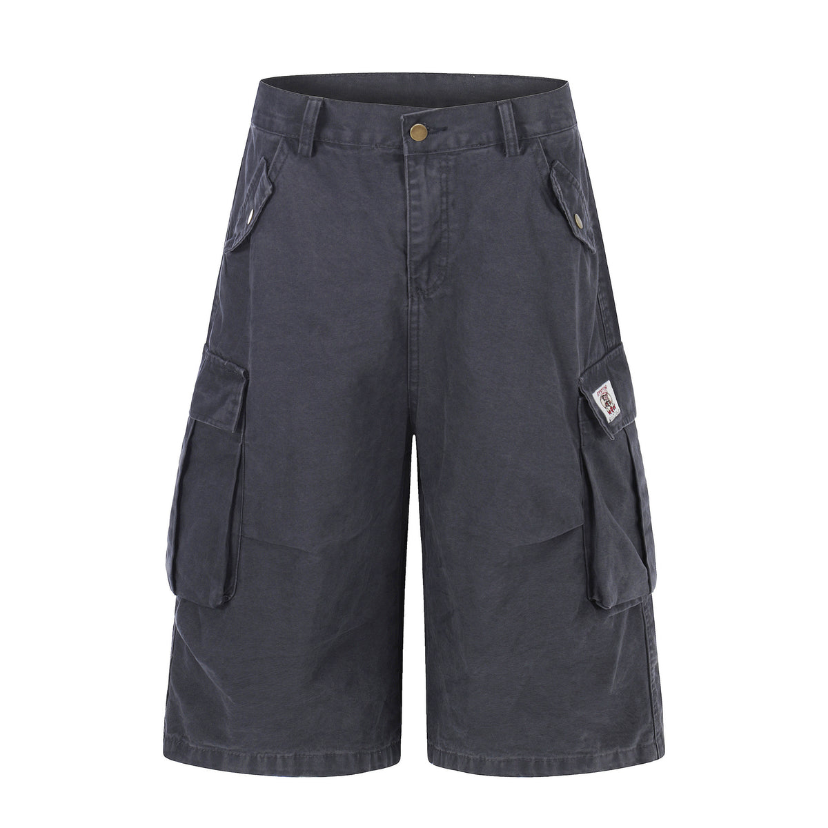 Shorts Unisex Multi-Pocket Wide Leg Slimming Versatile Vintage Casual Mid-Length Pants