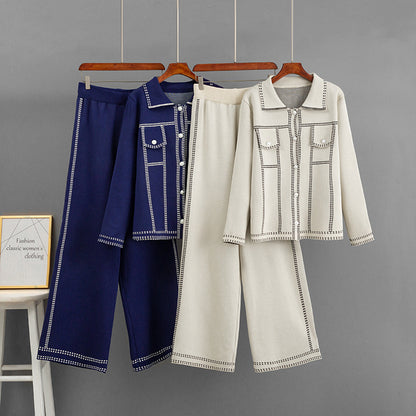 Ensemble veste et pantalon amples à col POLO