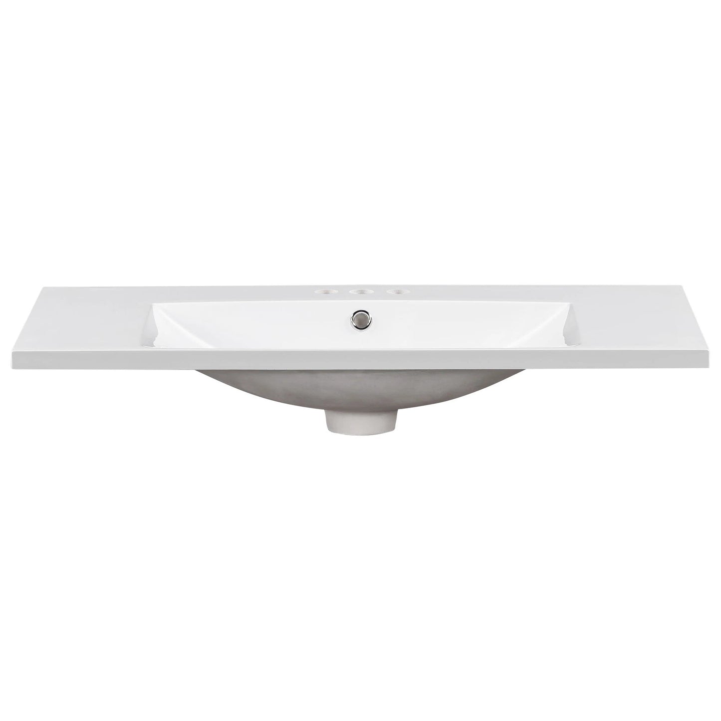 36" Single Bathroom Basin Sink, Vanity Top Only, 3-Faucet Holes, Resin by eprolo