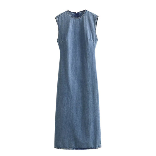 Vestido vaquero midi para mujer