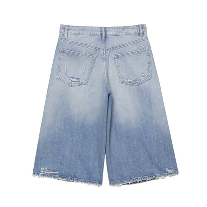 Loose denim casual shorts