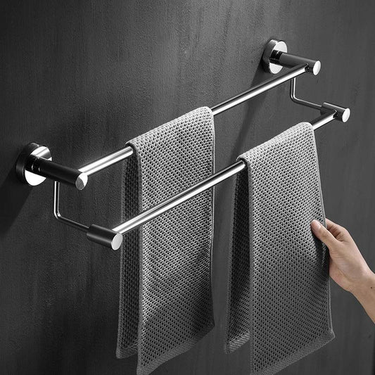 304 stainless steel towel rack, non perforated, bathroom towel double pole hanging rack, household towel rack by eprolo