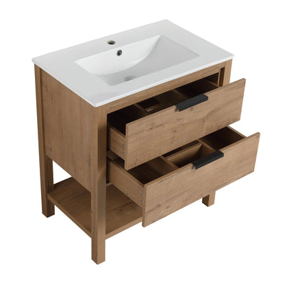 30 Inch Bathroom Vanity Plywood With 2 Drawers-BVB01030IMO-BL9075B by eprolo