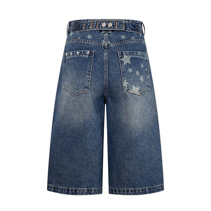 Short en jean orné d'étoiles