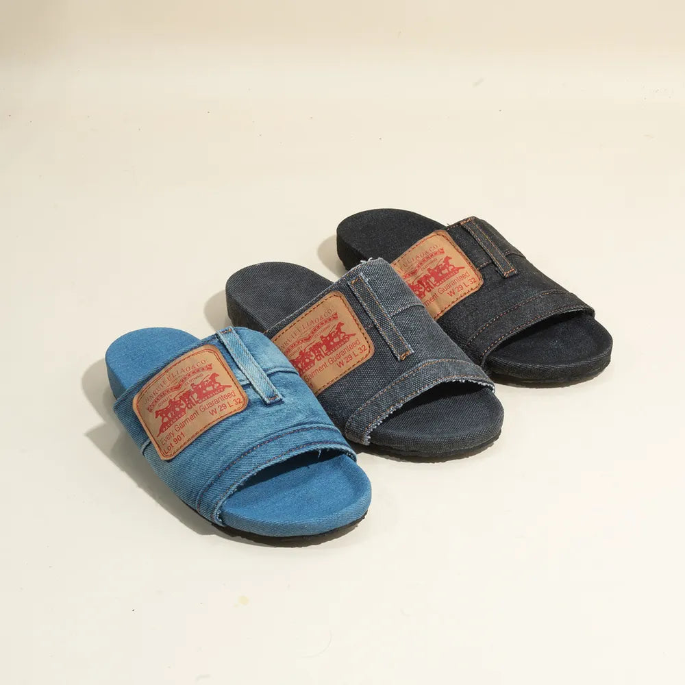 Sandales en jean à bout ouvert