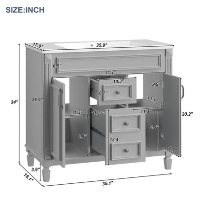 36'' Bathroom Vanity with Top Sink by eprolo