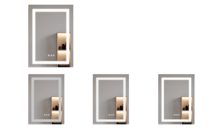 26x20 inch(Left Door) bathroom medicine cabinet with LED mirror 3000K~6000K single door lighting bathroom cabinet with touch switch adjusta by eprolo