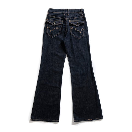 Pantalon évasé en jean classique polyvalent et tendance pour femme