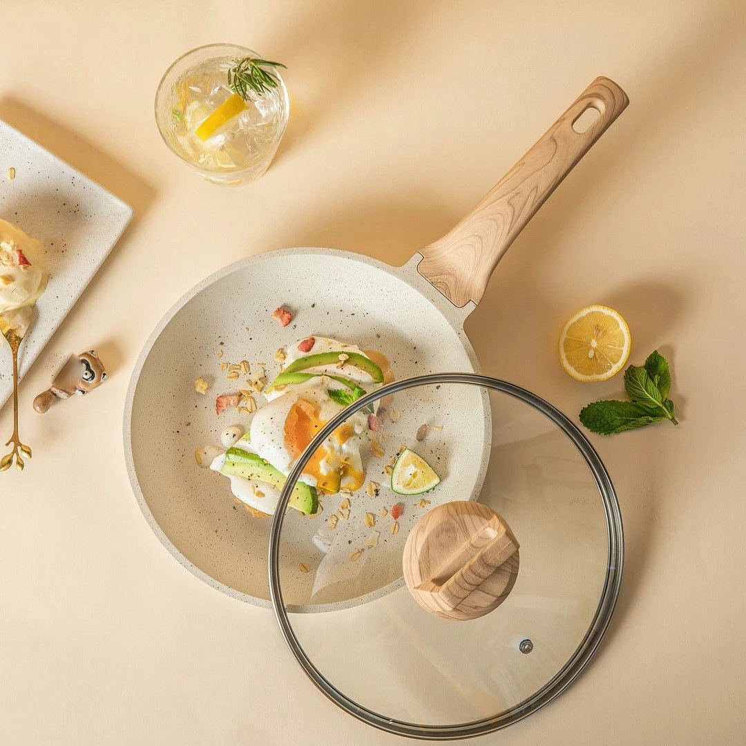 Medical stone non-stick pot soup pot stew pot frying pan wok milk pot frying pan steaming marble granite pot set by eprolo