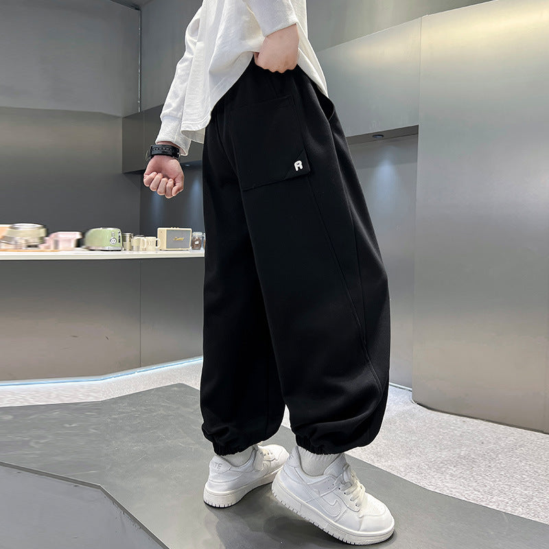 Boys' Solid Color Casual Sweatpants Spring Autumn Joggers
