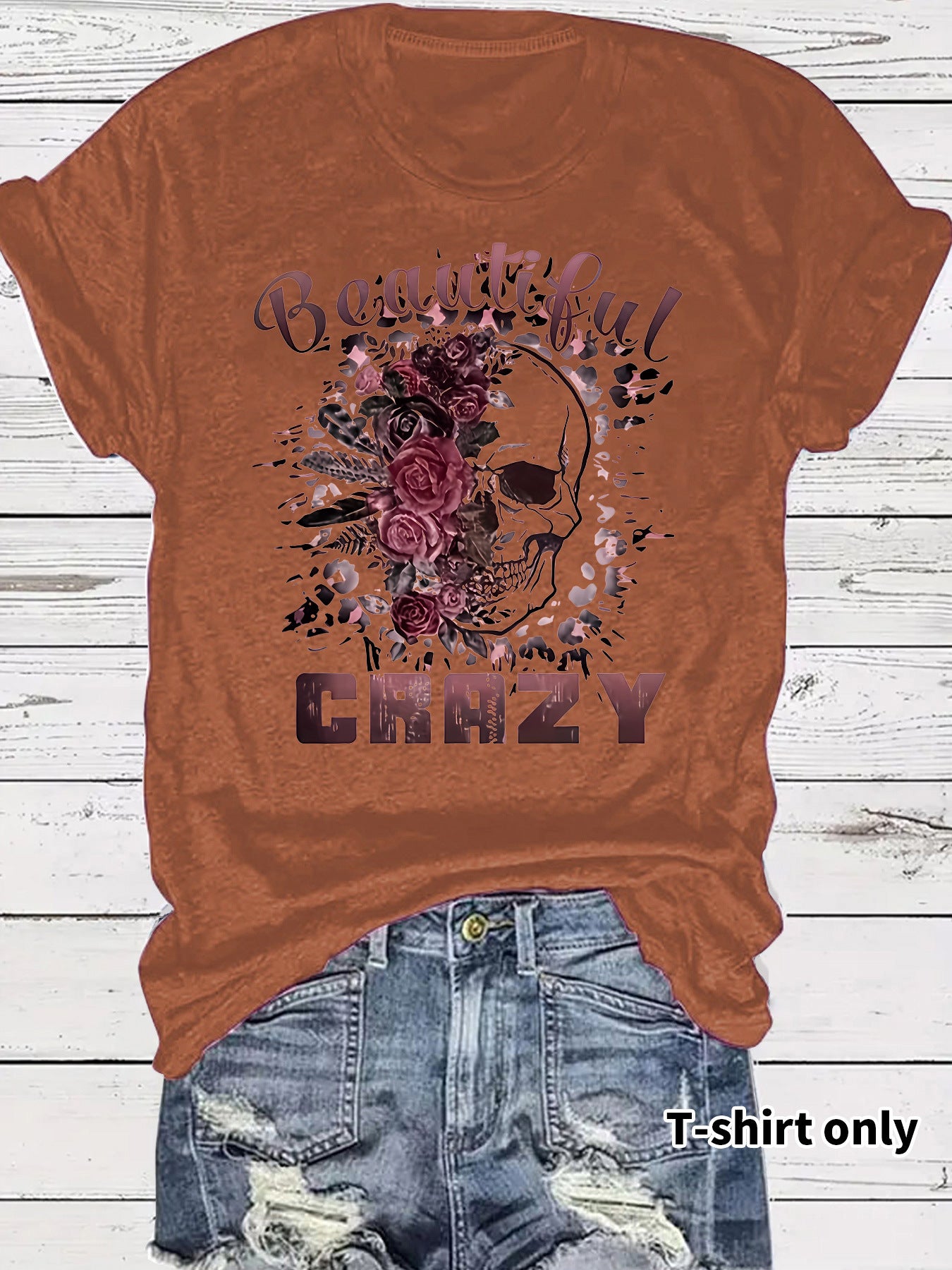 Camiseta con estampado de calavera