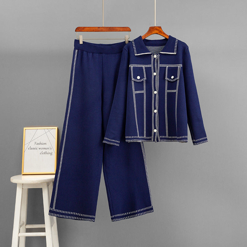 Ensemble veste et pantalon amples à col POLO