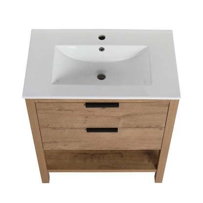 30 Inch Bathroom Vanity Plywood With 2 Drawers-BVB01030IMO-BL9075B by eprolo