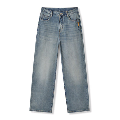 Pantalon droit ample tombé souple style jean Tencel Lyocell pour homme