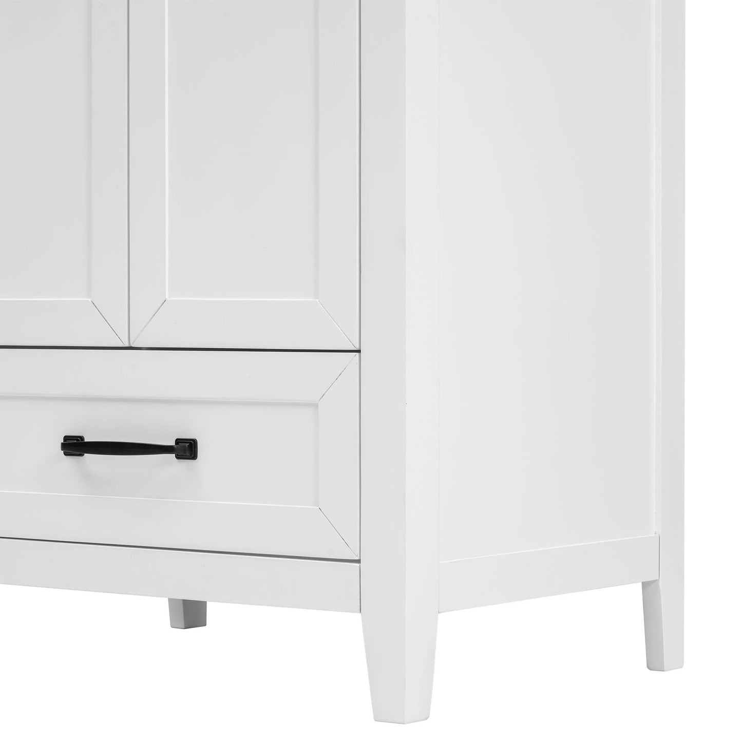 24" Bathroom Vanity with Sink, Bathroom Vanity Cabinet with One Drawer and Doors, Solid Wood and MDF, White by eprolo
