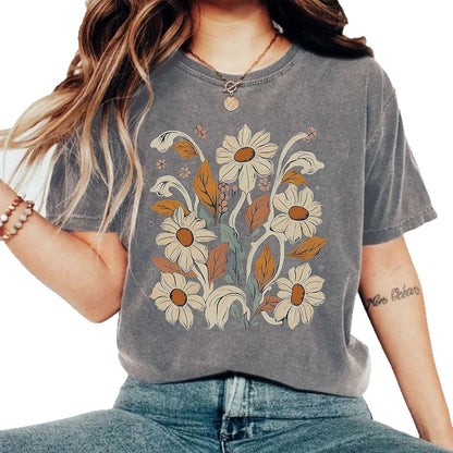 Camiseta lavada y usada con camiseta estampada