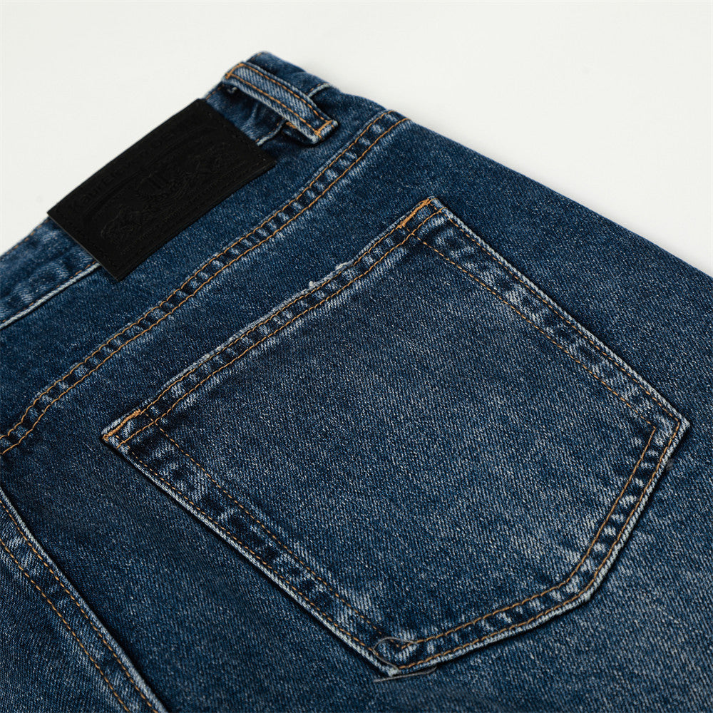 pantalon droit en denim délavé