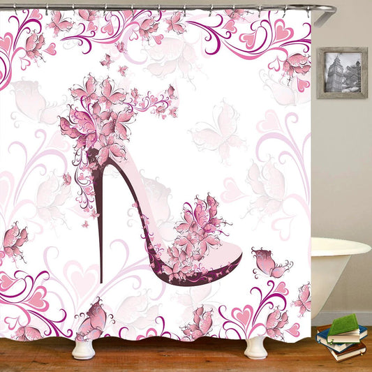 Butterflies flying Waterproof Polyester Fabric Shower Curtain by eprolo