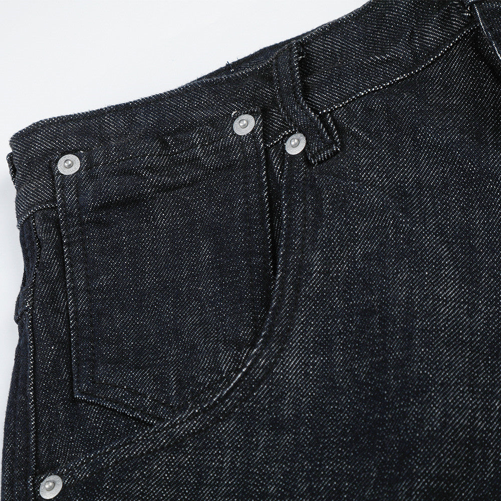 Pantalon patte d'éléphant en jean de couleur unie