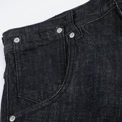 Pantalon patte d'éléphant en jean de couleur unie