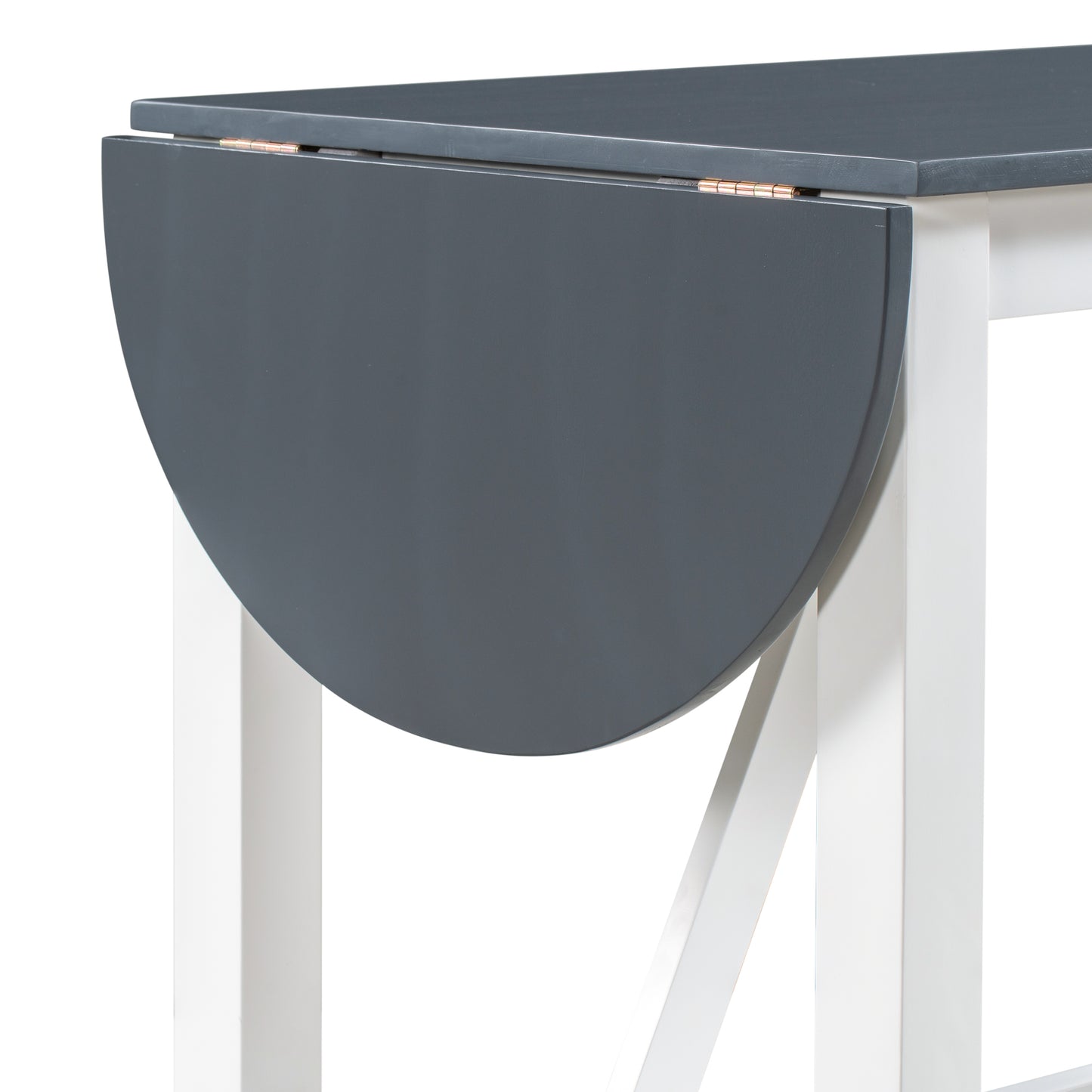 Ensemble de salle à manger 3 pièces en bois à hauteur de comptoir avec rallonge pliable