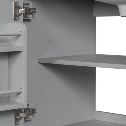 30inchgrey Bathroom Vanity with Sink ComboMulti-functional Bathroom Cabinet with Doors and Drawer Solid Frame and MDF Board by eprolo