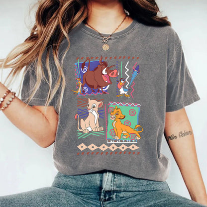 Camiseta de dibujos animados lavada y usada