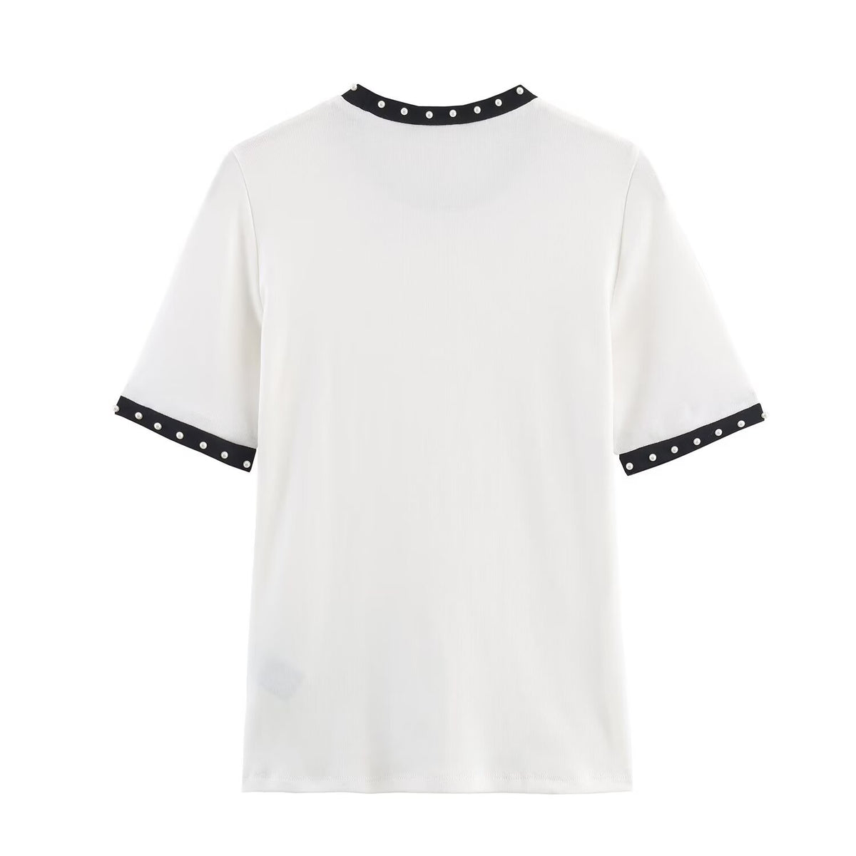 T-shirt polyvalent pour femme avec perles artificielles