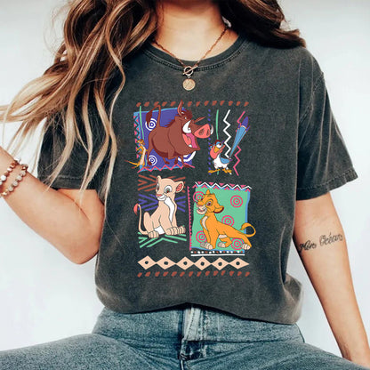 Camiseta de dibujos animados lavada y usada