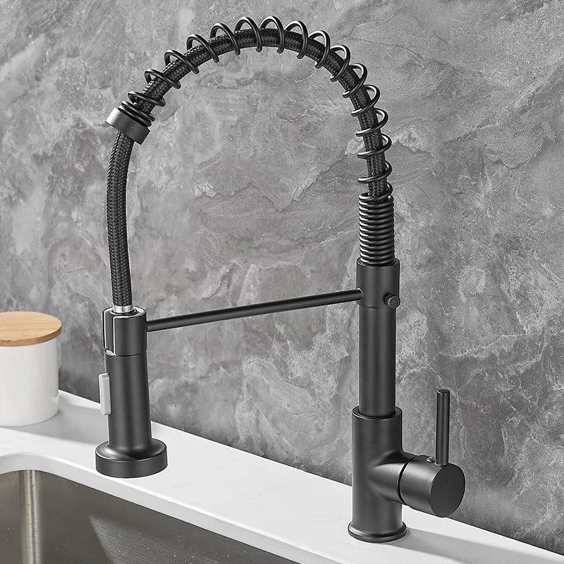 All copper rotatable cold and hot water dual mode sink, kitchen spring faucet by eprolo