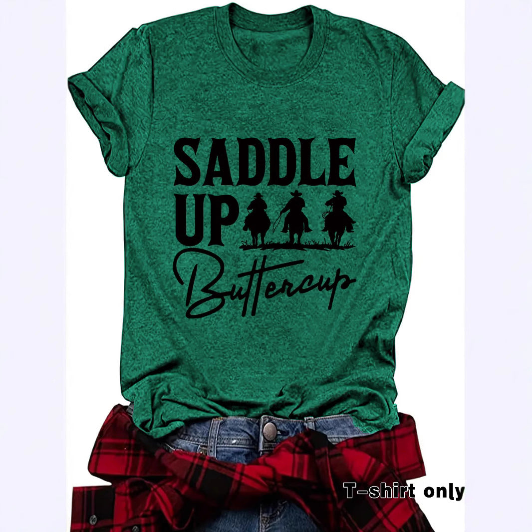 Camisa vaquera de manga corta estilo Western