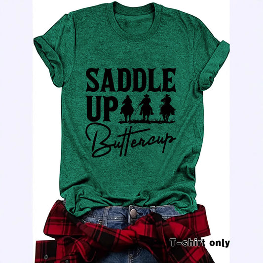 Camisa vaquera de manga corta estilo Western