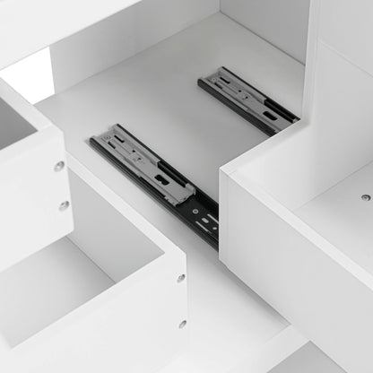 30" Bathroom Vanity with Sink Multi-functional Bathroom Cabinet with Doors and Drawers Solid Frame and MDF Board, White by eprolo