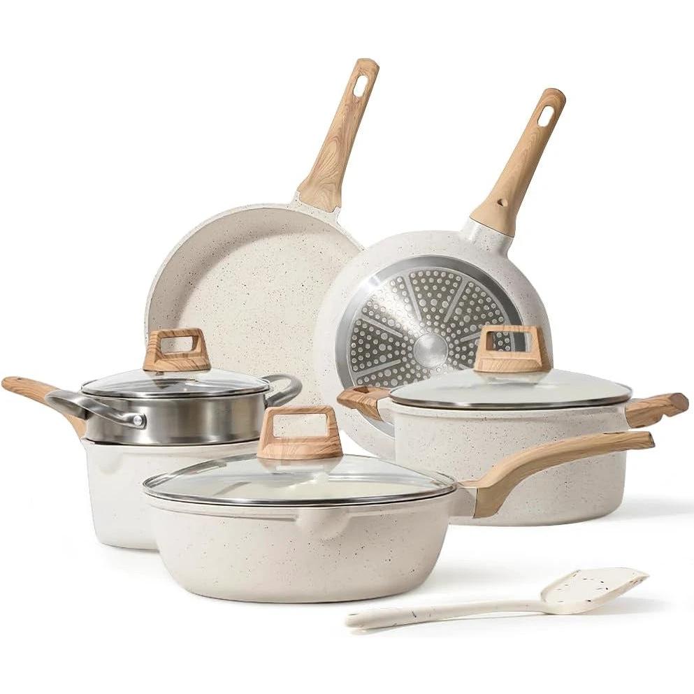 Medical stone non-stick pot soup pot stew pot frying pan wok milk pot frying pan steaming marble granite pot set by eprolo